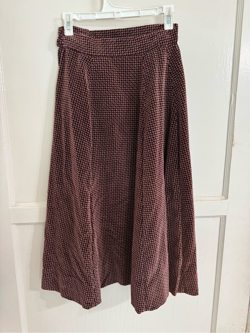 Women's Maroon Patterned A-Line Skirt